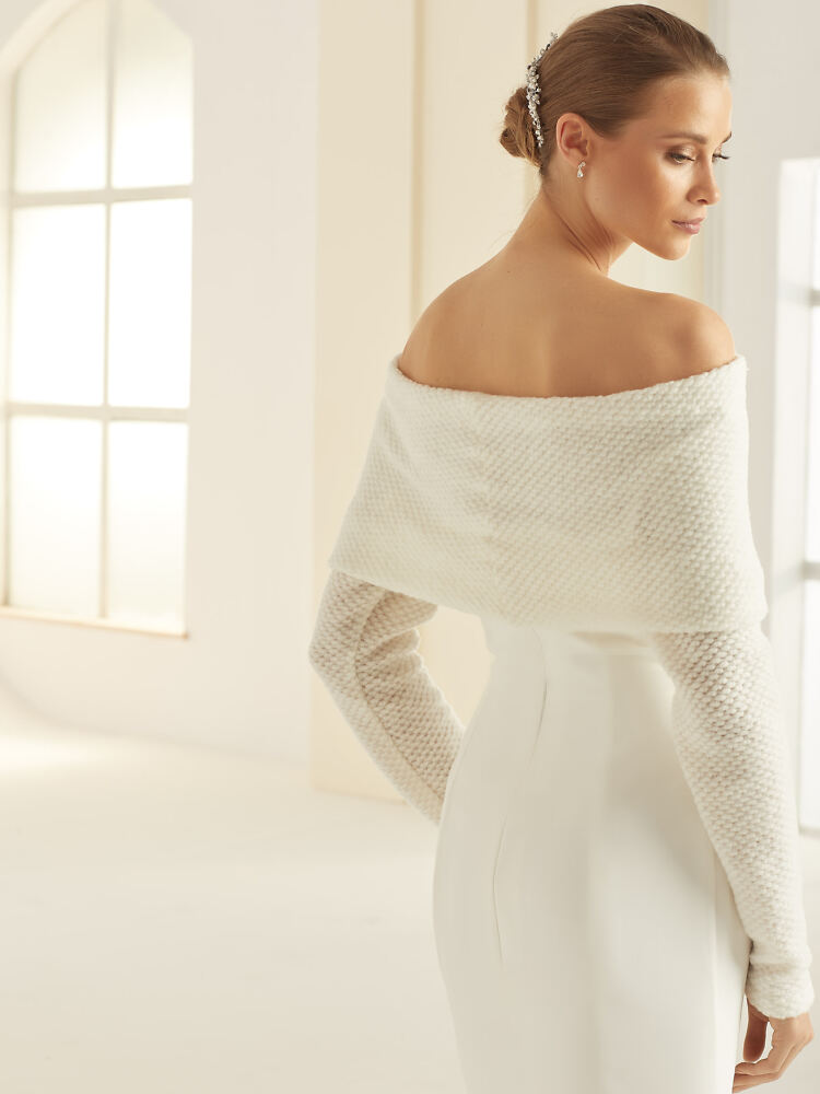 Accessoires Bianco Evento 1008A Braut Pullover perfekt zu Hochzeitskleid Boho oder Mix&Match