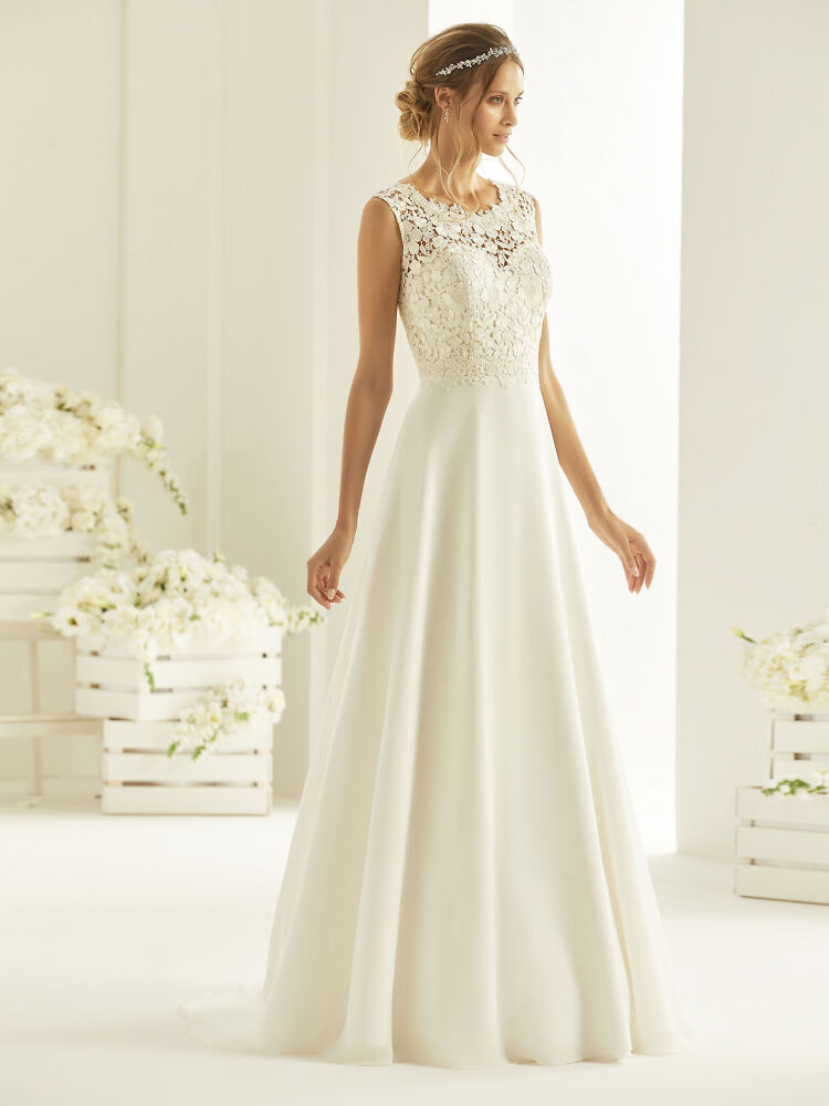 A-Linie Bianco Evento Brautmode, Braut Schuhe und Braut Accessoires 1028 Hochzeitskleid