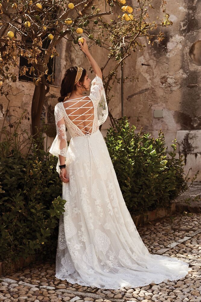Outlet, Sale Lillian West Bridal dresses -  romantische Boho Hochzeitskleider 8014A Boho Hochzeitskleid