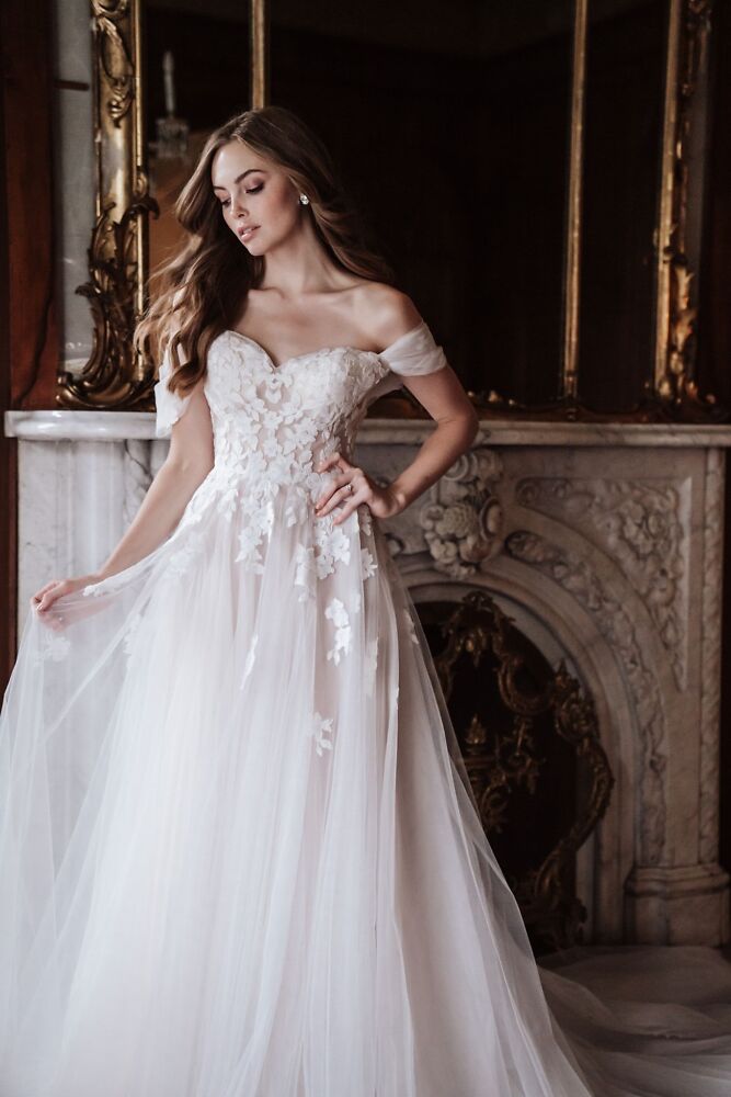 A-Linie Allure Bridals 4010E: Hochzeitskleid Boho romantik