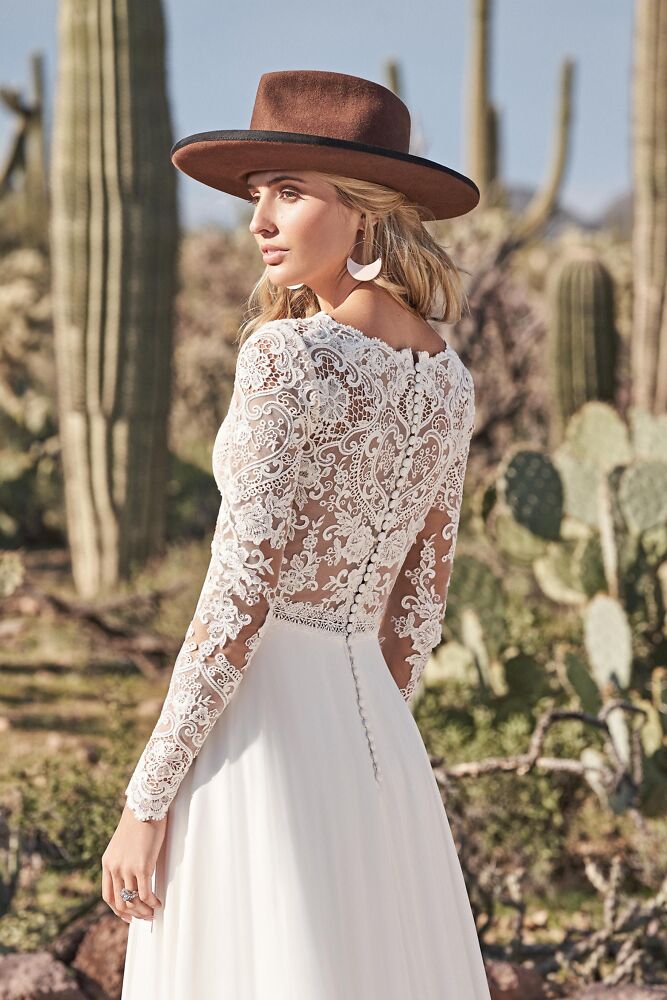 Outlet, Sale Lillian West Bridal dresses -  romantische Boho Hochzeitskleider 8028C Boho Brautkleid mit wunderschöner Spitze