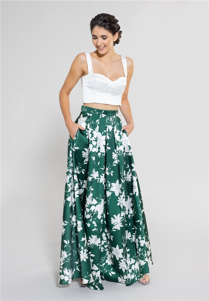 Abendmode SWING/WEISE/BRAUTSCHWESTERN Festmode  132B  Robiger Rock mit Blumendruck