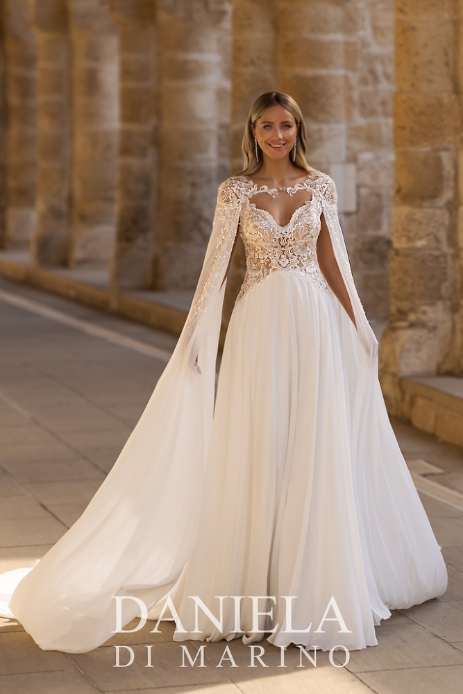 A-Linie Monica Loretti Brautmode - Hochzeitskleid in italienischem Design 07012A Brautkleid Daniela Di Marino