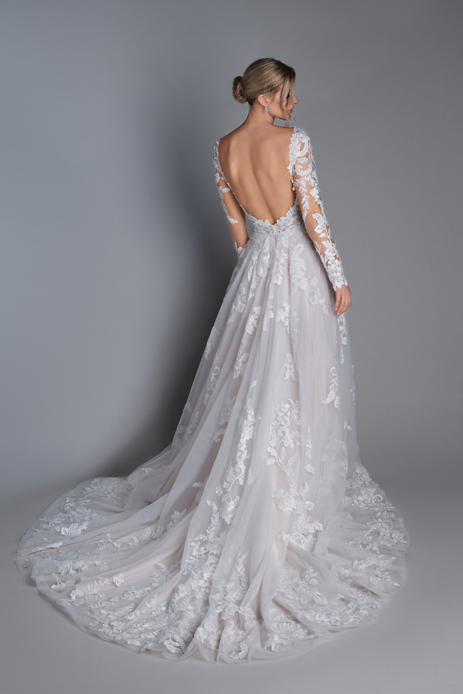 A-Linie Lillian West Bridal dresses -  romantische Boho Hochzeitskleider 083C Brautkleid mit abnehmbaren Ärmeln
