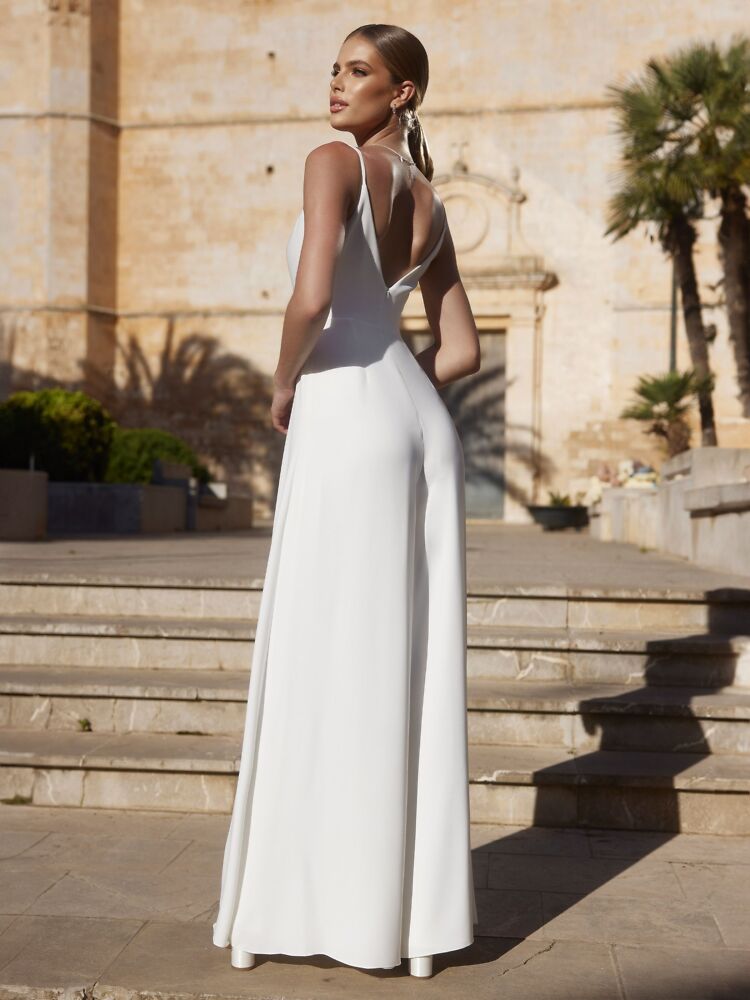 Kurze Kleider, Jumpsuits, Umstandskleider Bianco Evento Brautmode, Braut Schuhe und Braut Accessoires 01071A Braut Jumpsuit