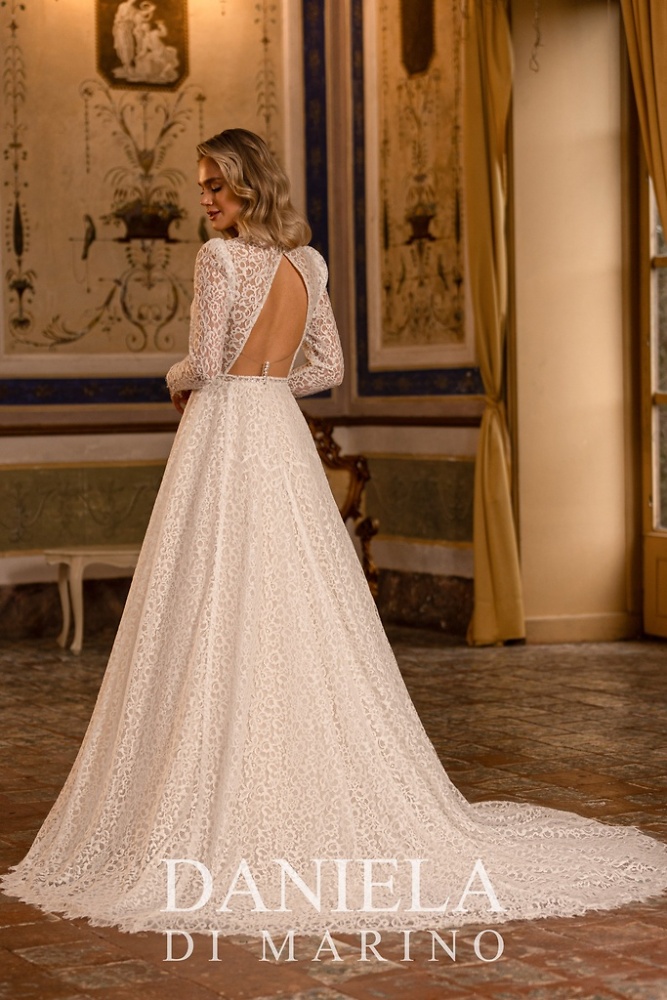 A-Linie Monica Loretti Brautmode - Hochzeitskleid in italienischem Design 07039A Brautkleid / Partykleid