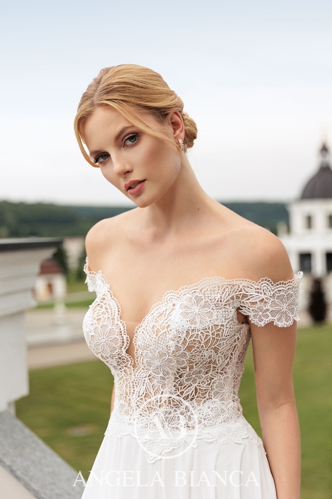 A-Linie Monica Loretti Brautmode - Hochzeitskleid in italienischem Design 07042 Brautkleid 