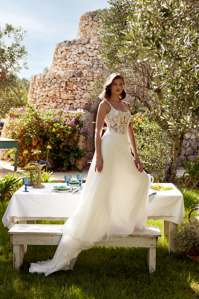 Boho & Vintage Lillian West Bridal dresses -  romantische Boho Hochzeitskleider 090A Boho Brautkleid mit abnehmbaren Ärmeln