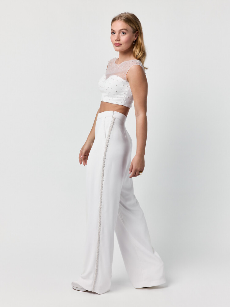 Mix & Match Poirier Bridal Brautmode und Braut Accessoires 06007A Brauthose mit Perlen