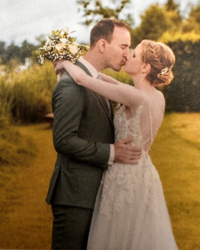 Céline an ihrem unvergesslichen Hochzeitstag