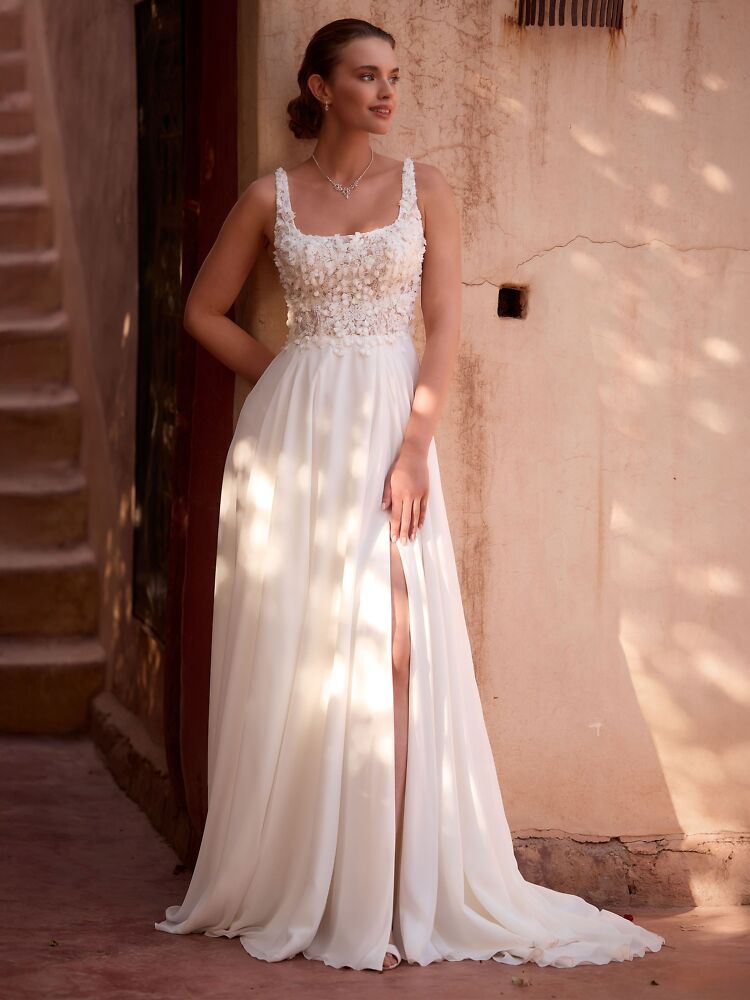 A-Linie Bianco Evento Brautmode, Braut Schuhe und Braut Accessoires 01079 Brautkleid romantisch