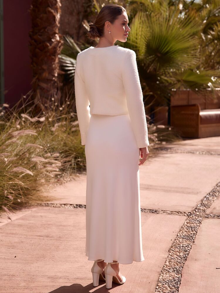 Mix & Match Bianco Evento Brautmode, Braut Schuhe und Braut Accessoires 01085B Brautrock midi