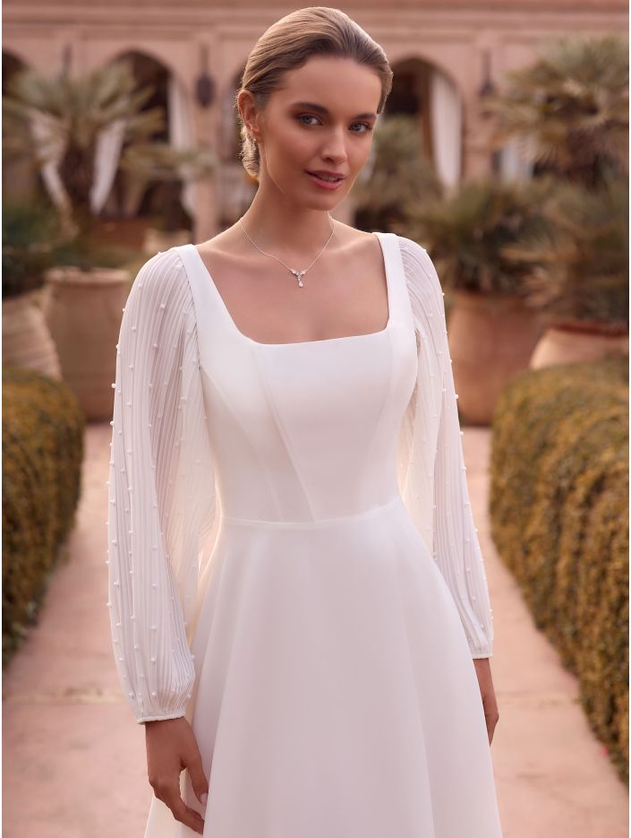 Accessoires Bianco Evento Brautmode, Braut Schuhe und Braut Accessoires 01090B Ärmel mit Perlen
