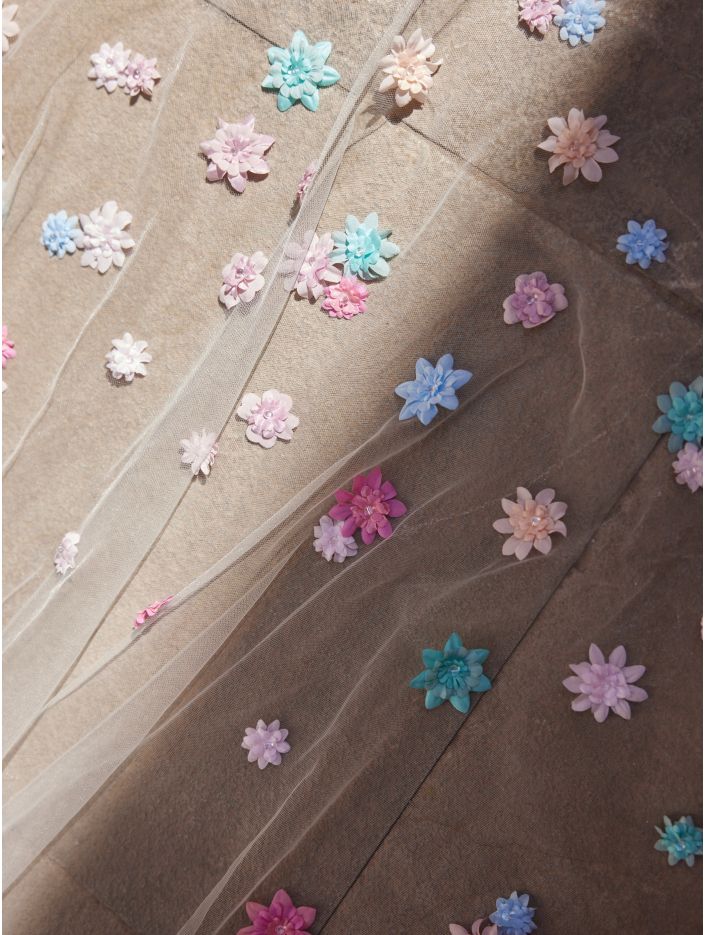 Accessoires Bianco Evento Brautmode, Braut Schuhe und Braut Accessoires 01092 Schleier mit farbigen Blüten