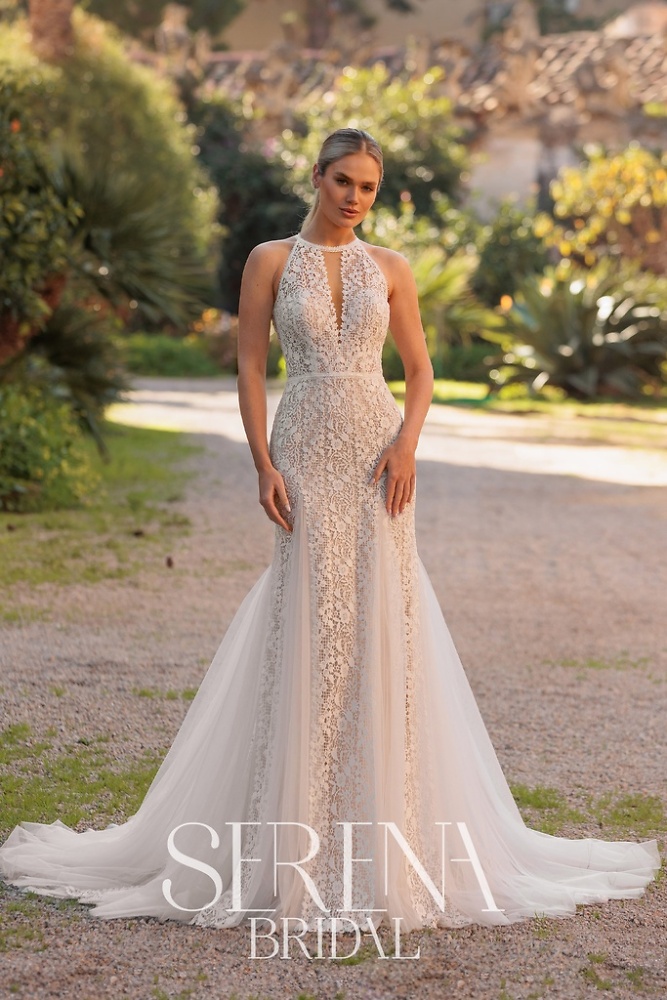Figurbetont Monica Loretti Brautmode - Hochzeitskleid in italienischem Design 07066A Figurbetontes Brautkleid