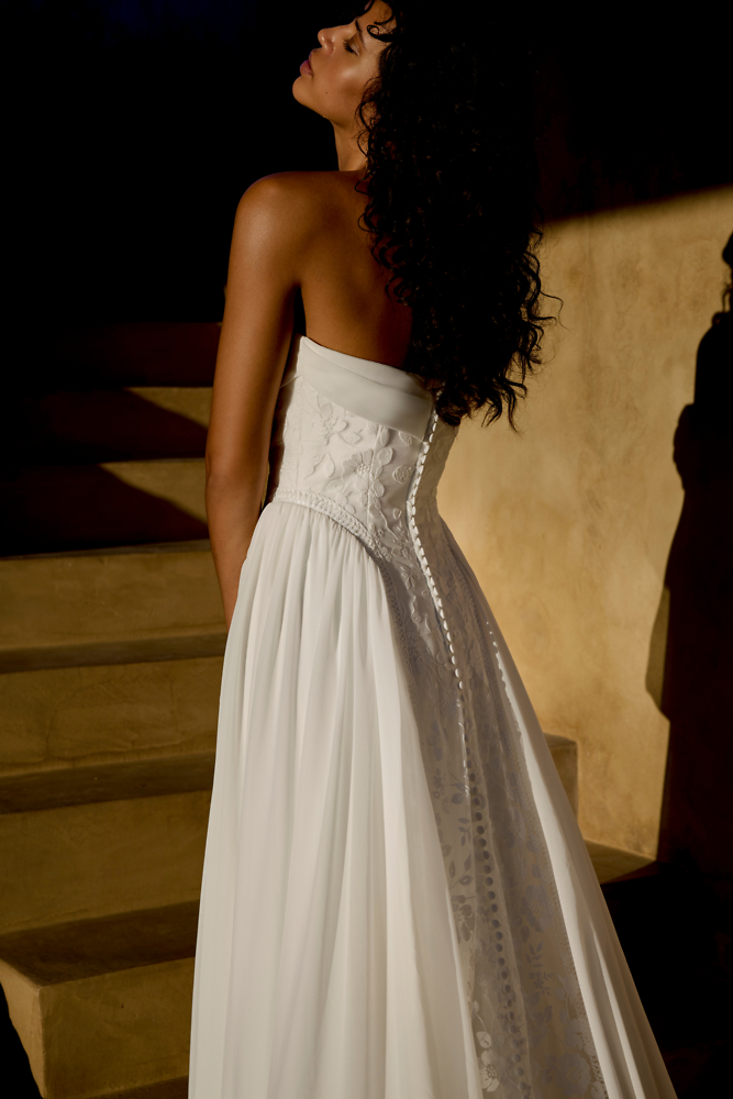 A-Linie Lillian West Bridal dresses -  romantische Boho Hochzeitskleider 0080A Modernes Brautkleid in A-Linie