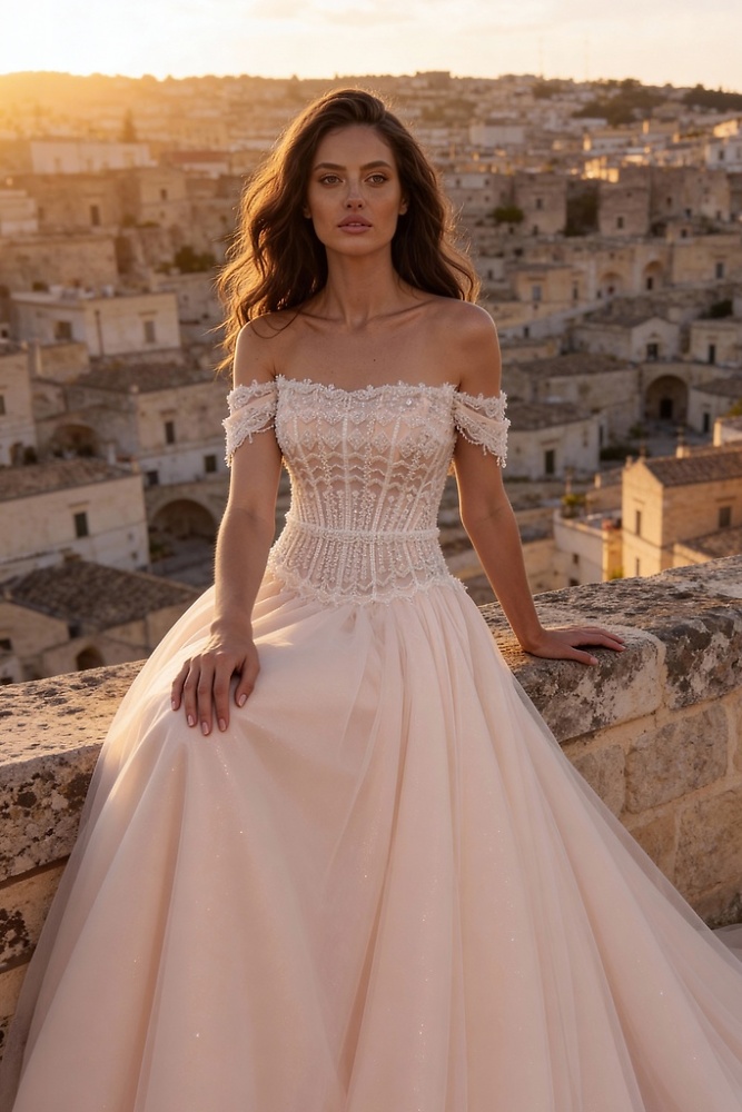 Princess Monica Loretti Brautmode - Hochzeitskleid in italienischem Design 07068B Brautkleid Prinzessin