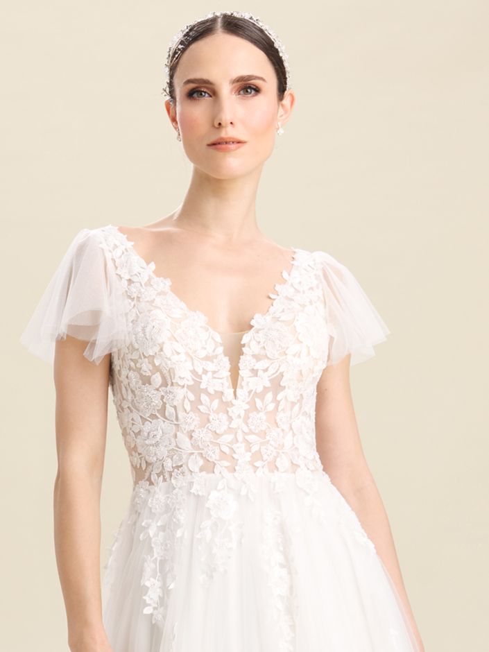 A-Linie Bianco Evento Brautmode, Braut Schuhe und Braut Accessoires 01098 Brautkleid Tüll und Spitze